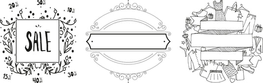 Securit Chalkmarkers - Window Stencils - A2 Sign Window Designs - White - Pack of 6