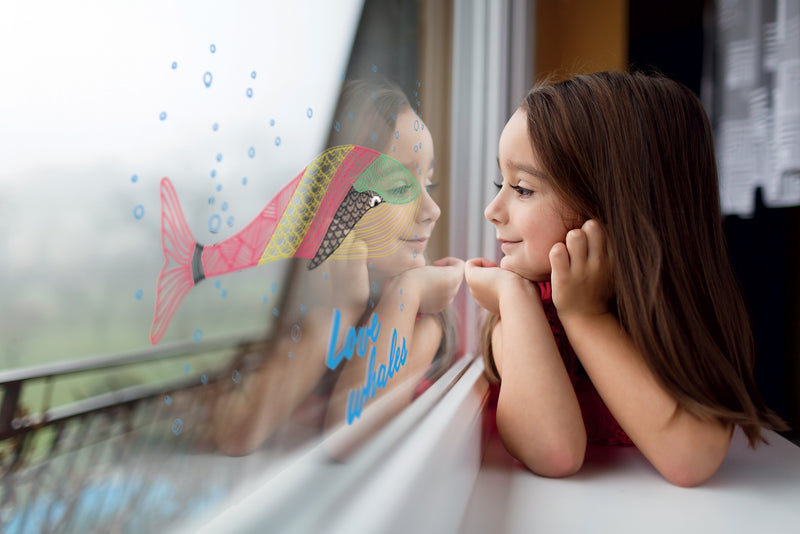 Load image into Gallery viewer, Securit Chalkmarkers - Window Stencils - White 42x29,7x0,001cm - Pack of 6 - in use
