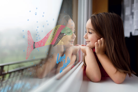 Securit Chalkmarkers - Window Stencils - White 42x29,7x0,001cm - Pack of 6 - in use