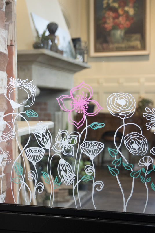 Securit Chalkmarkers - Window Stencils - White 42x29,7x0,001cm - Pack of 6 - in use