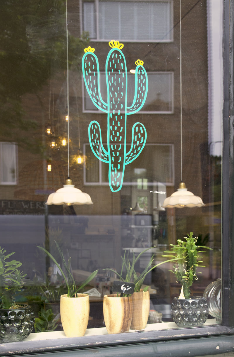 Load image into Gallery viewer, Securit Chalkmarkers - Window Stencils - White 42x29,7x0,001cm - Pack of 6 - in use
