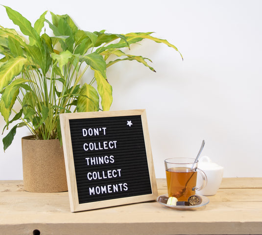 Securit Wall Board - Letter Board - Teak 30x30x2cm - Pack of 6 - in use