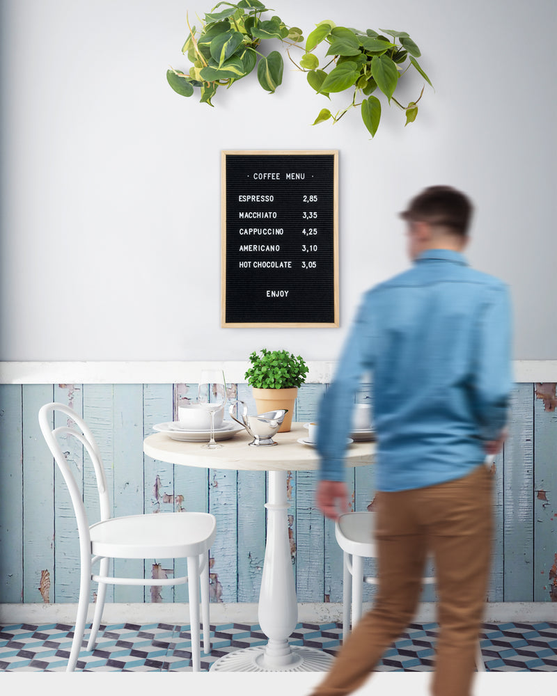 Load image into Gallery viewer, Securit Wall Board - Letter Board - Teak 40x60x2cm - Pack of 6 - in use

