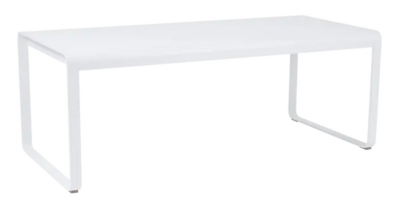 Load image into Gallery viewer, White Fermob Bellevie outdoor metal dining table, 196x90 cm, eight-seater for outdoor dining and gatherings
