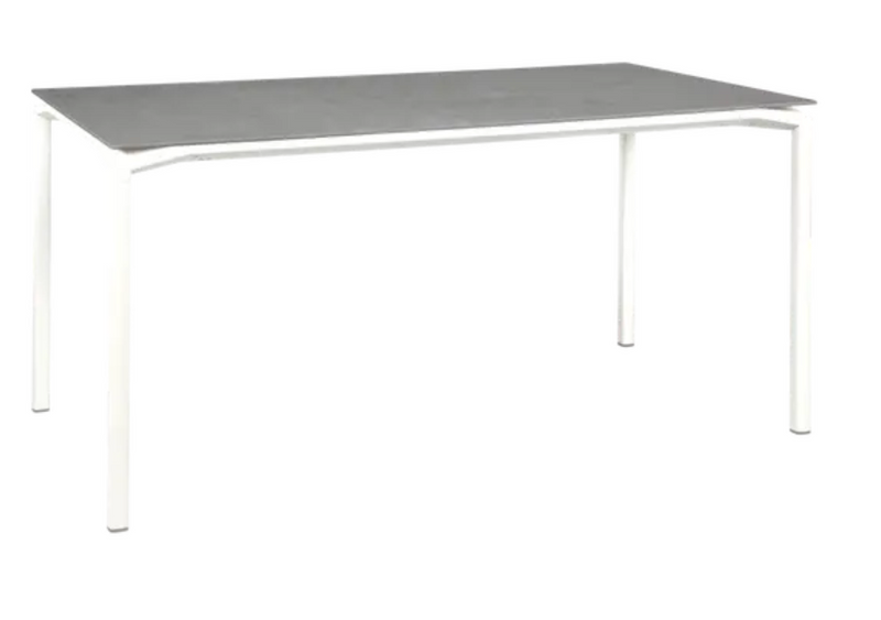 Load image into Gallery viewer, Fermob CALVI Creta Mineral dining table, 160 x 80 cm, white color, six-seater with durable mineral surface, perfect for dining rooms.
