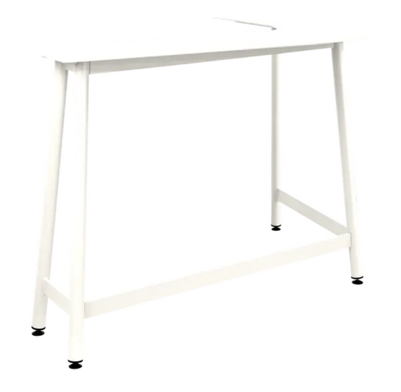 Load image into Gallery viewer, White Fermob Bolder Corner Bar Stool with sleek metal frame, designed for outdoor garden or campus seating.
