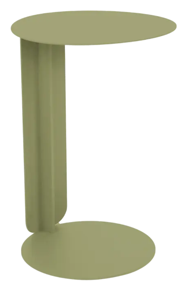 Load image into Gallery viewer, Willow green Fermob Bebop offset table made of metal, outdoor furniture with a modern design and sturdy construction.
