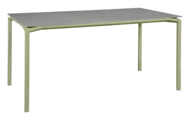 Load image into Gallery viewer, Fermob CALVI Creta Mineral Dining Table in Willow Green Grey, 160 x 80 cm, six-seater outdoor table with modern design
