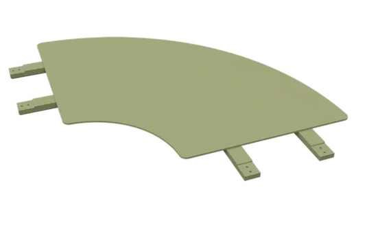 Willow green Fermob Bolder Connecting Table Top showing a smooth surface, designed to connect with other furniture pieces.