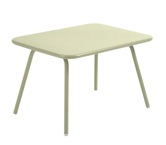Willow green Fermob Luxembourg kids' table with rounded edges, suitable for children’s play and dining areas.