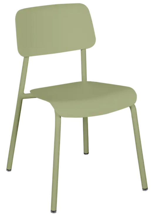 Willow Green Fermob Studie outdoor chair with sleek design, perfect for patio or garden seating.