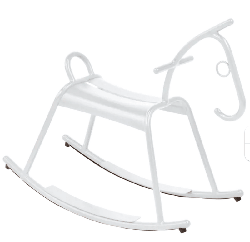 Load image into Gallery viewer, ADADA Rocking Horse – Fermob (Kids Restaurant Furniture) - Custom Wood DesignsCotton white Fermob ADADA rocking horse for kids' restaurant waiting area, made of durable wood with a smooth finish.Kids Corner Furniture Fermob24575204785623Cotton White
