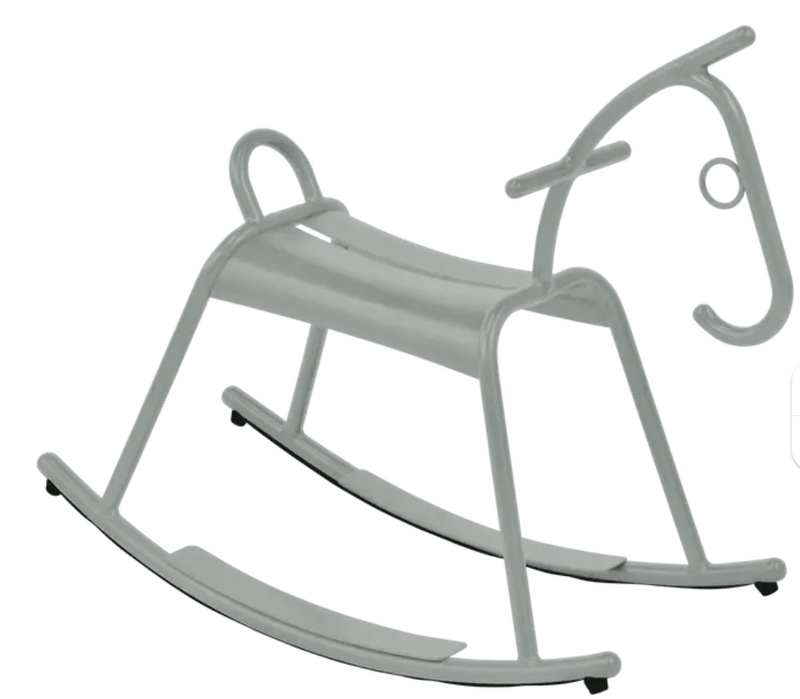 Load image into Gallery viewer, ADADA Rocking Horse – Fermob (Kids Restaurant Furniture) - Custom Wood DesignsFermob ADADA rocking horse for kids, grey and white, part of Fermob kids restaurant furniture for play and waiting areas.Kids Corner Furniture Fermob24575204189015Lapili Grey
