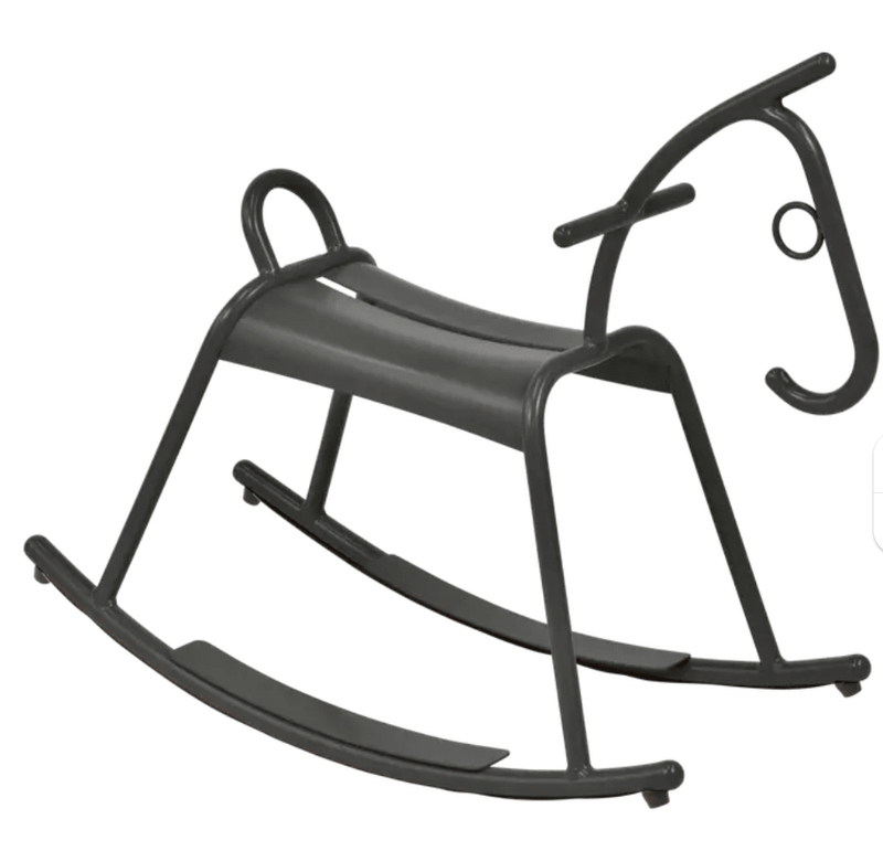 Load image into Gallery viewer, ADADA Rocking Horse – Fermob (Kids Restaurant Furniture) - Custom Wood DesignsFermob ADADA rocking horse in Liquorice White, designed for kids' restaurant corner and waiting area furniture.Kids Corner Furniture Fermob24575203923479Liqorice
