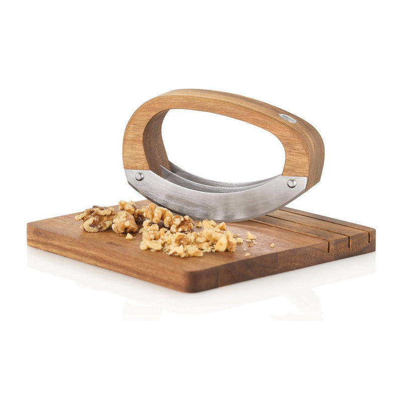 Load image into Gallery viewer, AdHoc RoccaVerde Chopping knife with chopping board - Custom Wood DesignsAdHoc RoccaVerde Chopping knife with chopping boardHome &amp; LivingRBGC02Wood,Stainless steelbrown
