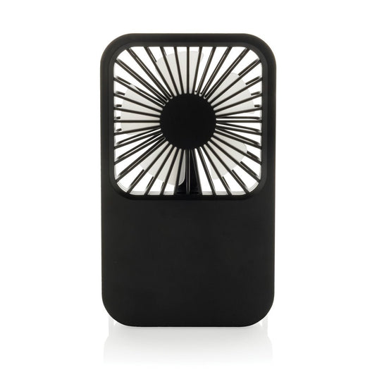 Aervina RCS recycled plastic re-chargeable desk fan - Custom Wood DesignsAervina RCS recycled plastic rechargeable desk fan from XD Collection, shown on a desk with a modern design.Phone & Tablet accessoriesP457.0801Recycled ABSblack