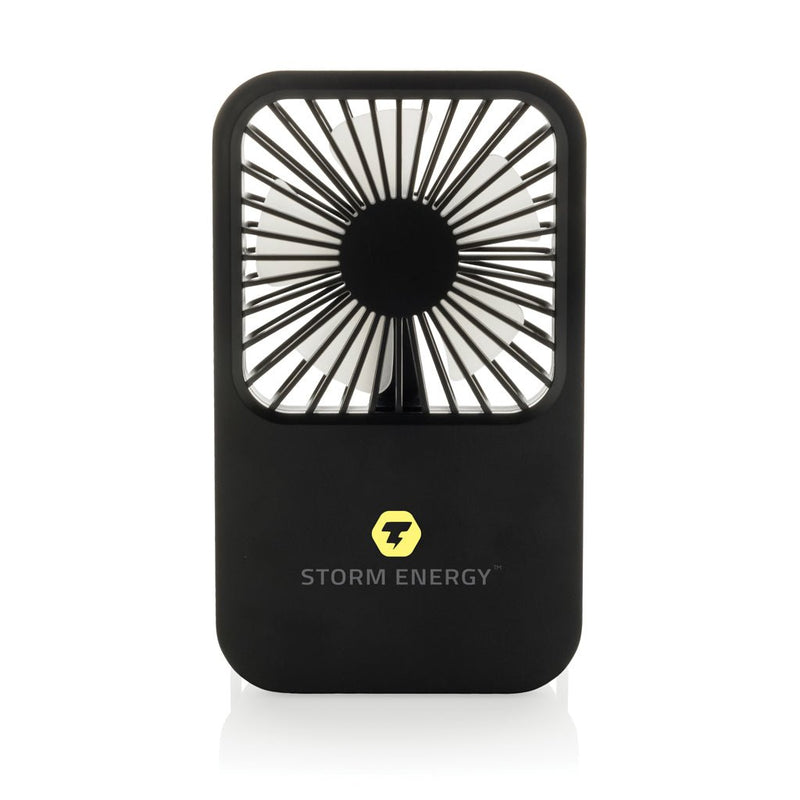 Load image into Gallery viewer, Aervina RCS recycled plastic re-chargeable desk fan - Custom Wood DesignsAervina RCS recycled plastic rechargeable desk fan by XD Collection, designed for use on desks with a compact, eco-friendly style.Phone &amp; Tablet accessoriesP457.0801Recycled ABSblack
