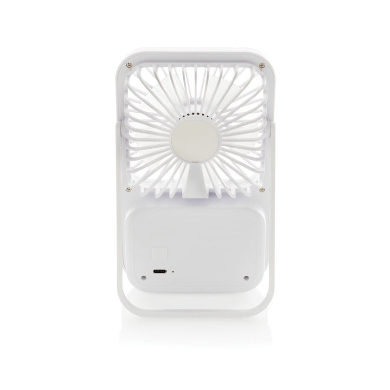 Load image into Gallery viewer, Aervina RCS recycled plastic re-chargeable desk fan - Custom Wood DesignsAervina RCS recycled plastic rechargeable desk fan by XD Collection, compact fan designed for desk use, with modern design and eco-friendly materials.Phone &amp; Tablet accessoriesP457.0803Recycled ABSwhite
