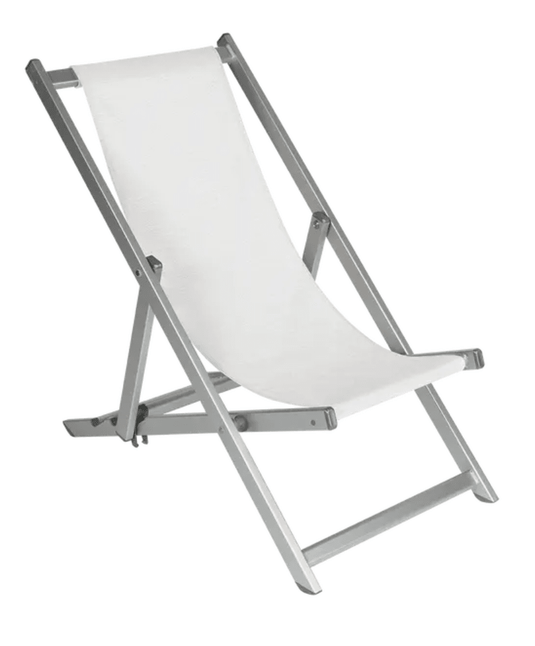 ALPINA Deck Chair Folding Chair - Custom Wood DesignsFermob ALPINA silver folding deck chair with a sleek design, ideal for outdoor seating and relaxation.Foldable Chair24575191312439SilverBlanc
