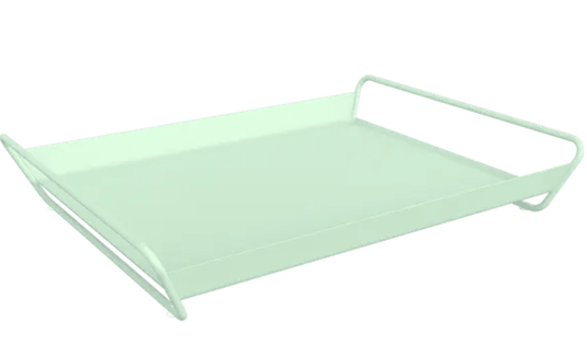 Fermob Ice Mint ALTO metal tray measuring 53 x 38.5 cm, outdoor design with a sleek, modern finish.