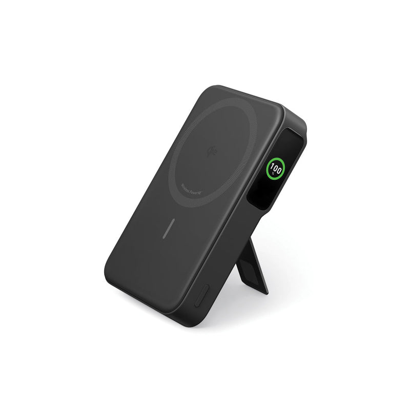 Load image into Gallery viewer, Anker MagGo QI2 magnetic powerbank 10.000 mah - Custom Wood DesignsAnker MagGo QI2 magnetic powerbank with 10,000mAh capacity, shown attached to a smartphone for wireless charging.Phone &amp; Tablet accessoriesRBA1654G11Polycarbonate,ABSblack
