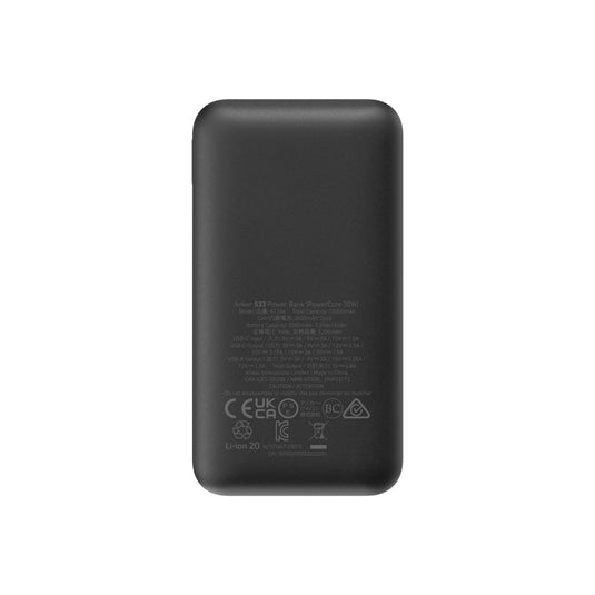 Anker Powerbank PowerCore 10.000mAh 30W powerbank - Custom Wood DesignsAnker PowerCore 10,000mAh portable powerbank for phones and tablets with 30W fast charging, shown in black with USB ports.Phone & Tablet accessoriesRBA1256G12Polycarbonate,ABSblack
