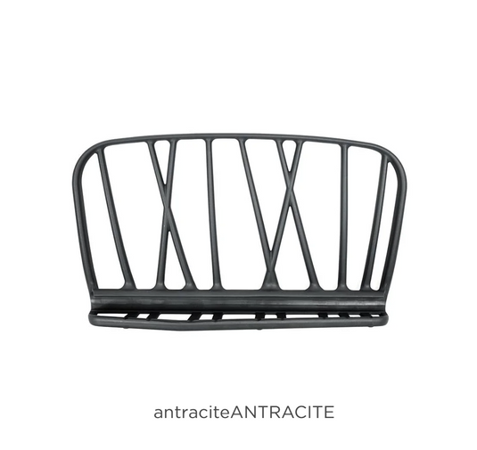 Antracite Nardi Komodo armrest accessory attached to a sofa section, showcasing its sleek design and comfortable arm support.