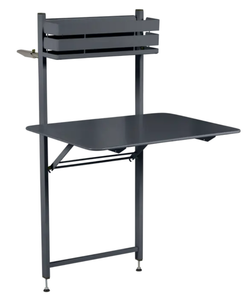 Load image into Gallery viewer, Fermob foldable Bistro Balcony Table in dark grey metal, perfect for outdoor or apartment balcony use.
