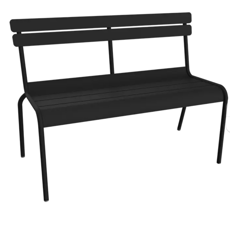Load image into Gallery viewer, Fermob Luxembourg 2/3-seater outdoor bench with backrest in antracite, ideal for indoor or outdoor hallway seating.

