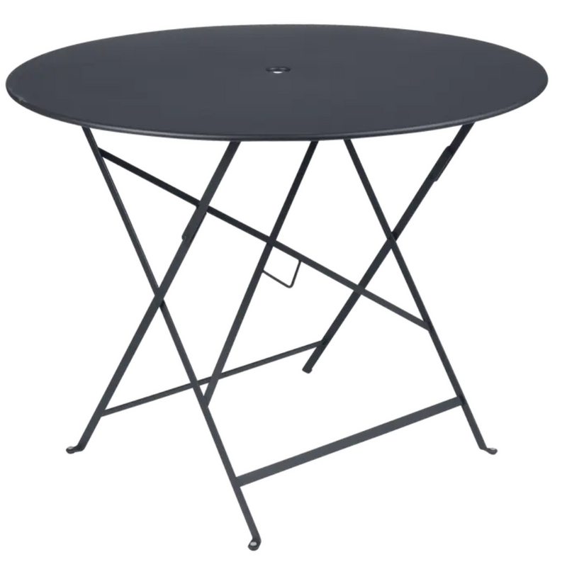 Load image into Gallery viewer, Fermob Bistro Table Ø 96, round outdoor metal cafe table in anthracite, ideal for 4 to 5 seater outdoor dining setup.
