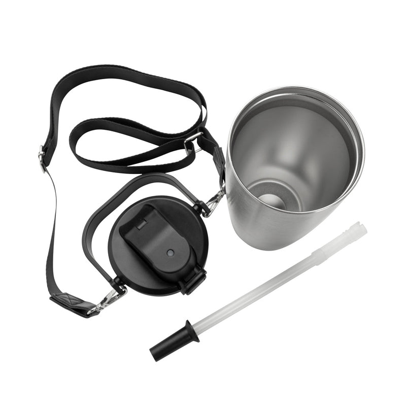 Load image into Gallery viewer, Avira Ayala RCS re-steel duosip lockable crossbody tumbler - Custom Wood DesignsAvira Ayala RCS re-steel duosip lockable crossbody tumbler with drinkware design and secure lid for on-the-go useDrinkwareP438.1102Recycled Stainless steel,Polypropylenesilver
