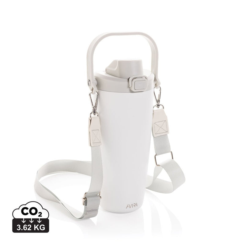 Load image into Gallery viewer, Avira Ayala RCS re-steel duosip lockable crossbody tumbler - Custom Wood DesignsAvira Ayala RCS re-steel duosip lockable crossbody tumbler in stainless steel with secure lid, ideal for on-the-go drinkware.DrinkwareP438.1103Recycled Stainless steel,Polypropylenewhite
