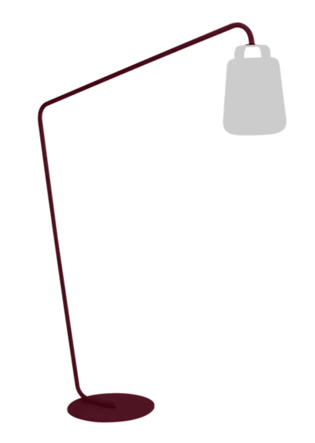 Load image into Gallery viewer, Black cherry Fermob BALAD² Offset Stand lamp stand with a sleek, modern design for stylish lighting arrangements.
