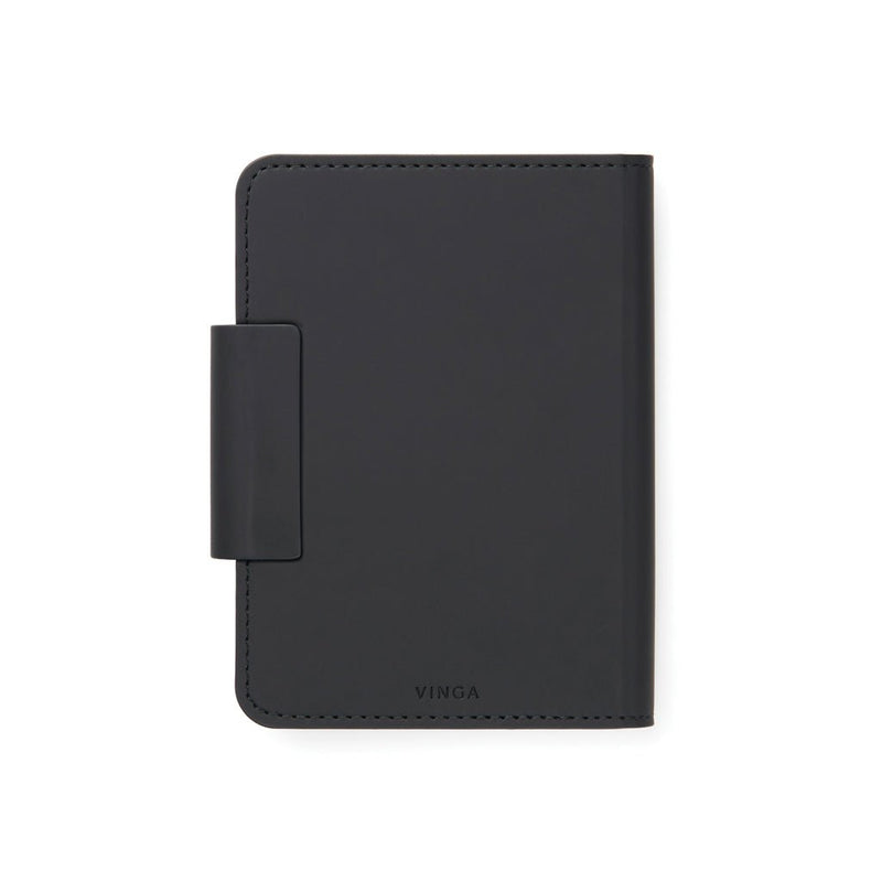 Load image into Gallery viewer, Baltimore RCS Passport Cover With Finder Dual - Custom Wood DesignsVinga Baltimore RCS passport cover with finder for phone and tablet accessories, black leather with RFID blocking feature.Phone &amp; Tablet accessoriesV3010001Recycled Polyurethane,Recycled ABSblack

