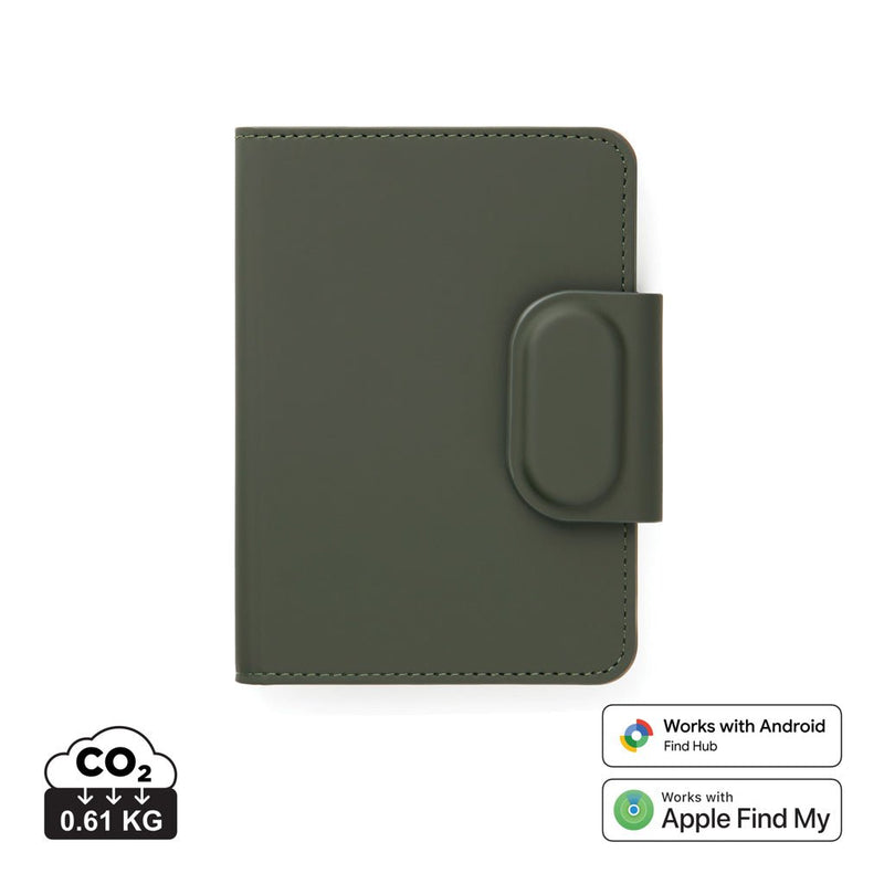 Load image into Gallery viewer, Baltimore RCS Passport Cover With Finder Dual - Custom Wood DesignsVinga Baltimore RCS passport cover with finder for phone and tablet, black leather accessory with card slots and RFID protection.Phone &amp; Tablet accessoriesV3010007Recycled Polyurethane,Recycled ABSgreen
