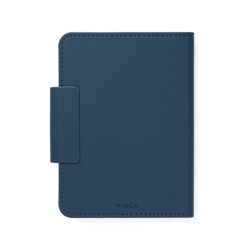 Load image into Gallery viewer, Baltimore RCS Passport Cover With Finder Dual - Custom Wood DesignsVinga Baltimore RCS passport cover with finder for phone and tablet accessories, black leather with embossed logo detailPhone &amp; Tablet accessoriesV3010025Recycled Polyurethane,Recycled ABSnavy
