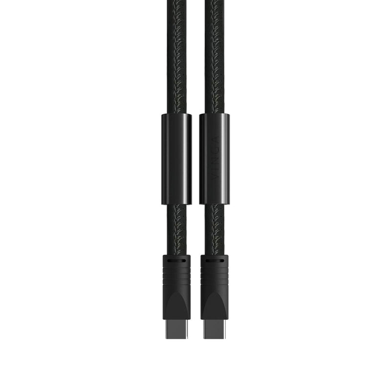 Load image into Gallery viewer, Baltimore RCS Phone cord With Charging Cable - Custom Wood DesignsVinga Baltimore RCS phone cord with charging cable for phones and tablets, black accessory with USB connector and coiled design.Phone &amp; Tablet accessoriesV3020001Recycled TPE,Recycled Polyurethaneblack
