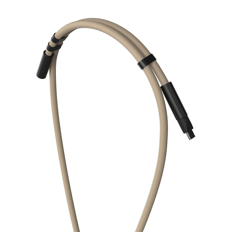 Load image into Gallery viewer, Baltimore RCS Phone cord With Charging Cable - Custom Wood DesignsVinga Baltimore RCS phone cord with charging cable for phones and tablets, black, coiled design with USB connector.Phone &amp; Tablet accessoriesV3020019Recycled TPE,Recycled Polyurethanegreige
