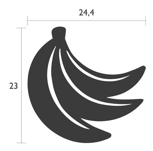 Fermob banana-shaped metal trivet and non-slip heat pad, 23 x 24.4 cm, with a non-slip surface and decorative banana design.