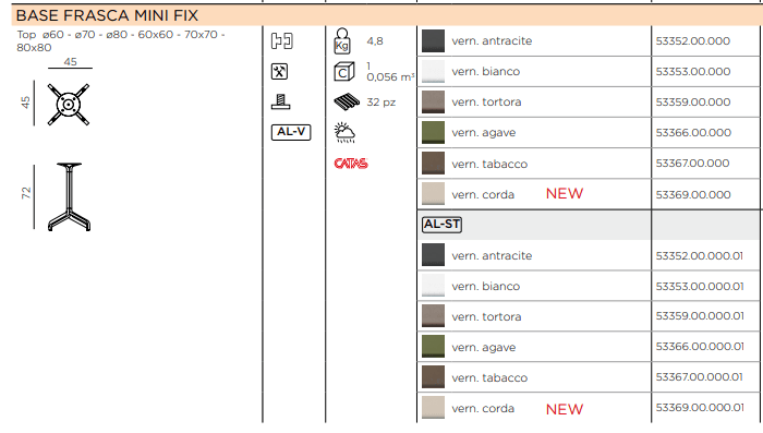 Load image into Gallery viewer, Base Frasca Mini Fix Table Base - Custom Wood DesignsNardi Base Frasca Mini Fix table base in tortora color, designed for outdoor patio furniture, featuring sturdy metal construction.Nardi Base Table24575219505271TortoraWithout Treatment
