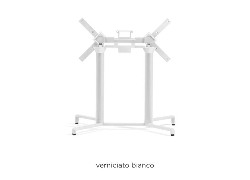 Load image into Gallery viewer, Base Scudo Double Folding Table Base - Custom Wood DesignsNardi Base Scudo double folding table leg in white, designed for restaurant tables, shown in a close-up view.Nardi Base Table Leg24575212321431BiancoNo Treatment
