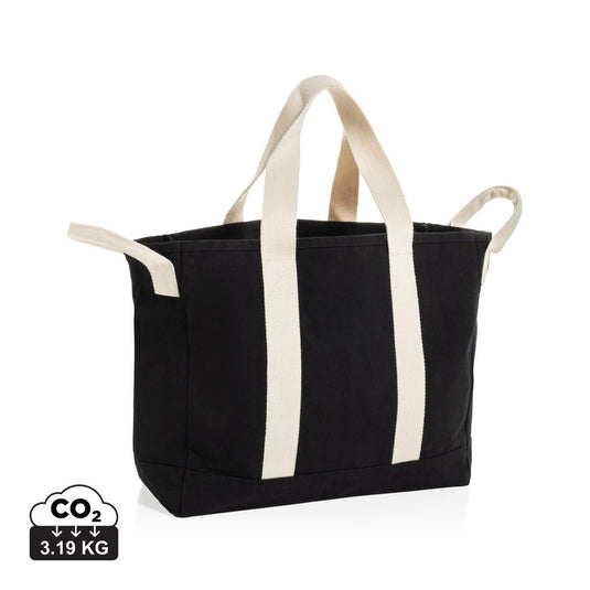 Beau Aware™ beach bag by XD Xclusive made of 400gsm recycled canvas with side handle for versatile use.