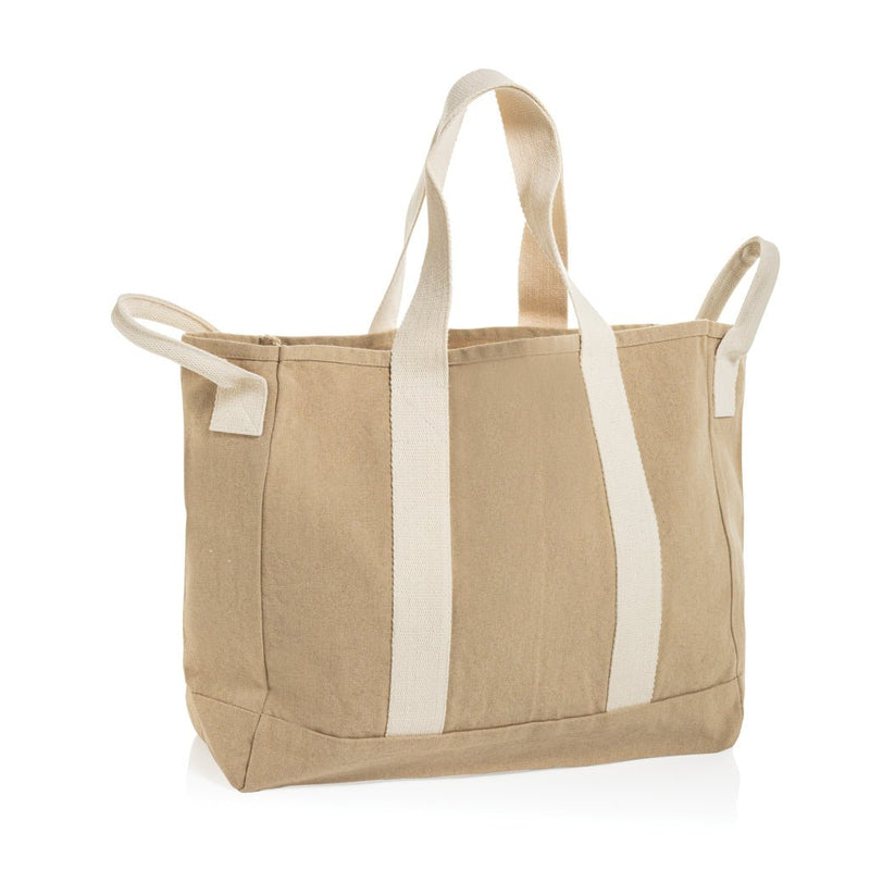 Load image into Gallery viewer, BEAU AWARE™ Beach bag 400gsm recycled canvas, with side hand - Custom Wood DesignsBEAU AWARE™ beach bag by XD Xclusive made of 400gsm recycled canvas with side handle for carrying, suitable for travel and beach useBags &amp; TravelP763.5519Recycled Canvasbeige
