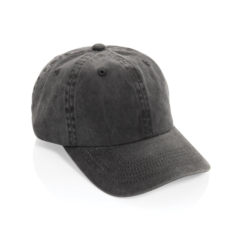 Load image into Gallery viewer, BEAU AWARE™ Washed 6 panel 270gsm cotton twill cap - Custom Wood DesignsXD Xclusive BEAU AWARE™ washed 6-panel cotton twill cap, headwear with a curved brim and adjustable strap, in neutral tones.HeadwearP453.0401Recycled cotton,rPETblack
