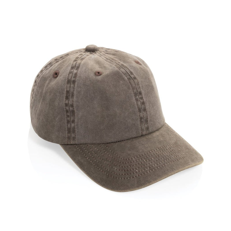 Load image into Gallery viewer, BEAU AWARE™ Washed 6 panel 270gsm cotton twill cap - Custom Wood DesignsXD Xclusive BEAU AWARE™ washed 6-panel cotton twill cap with ventilation eyelets and curved brim, casual headwear for men and women.HeadwearP453.0409Recycled cotton,rPETbrown

