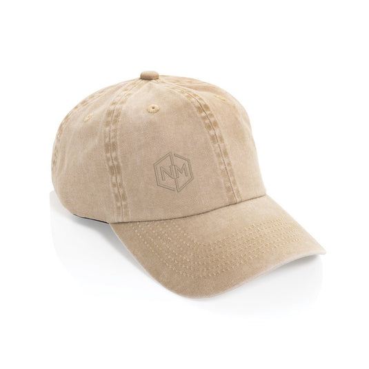 XD Xclusive BEAU AWARE™ washed 6-panel cotton twill cap, beige headwear with a curved brim and adjustable strap.