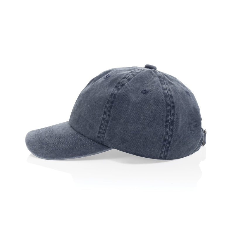 Load image into Gallery viewer, BEAU AWARE™ Washed 6 panel 270gsm cotton twill cap - Custom Wood DesignsXD Xclusive BEAU AWARE™ washed 6-panel cotton twill cap, headwear with curved brim and stitched eyelets, in neutral tones.HeadwearP453.0425Recycled cotton,rPETnavy
