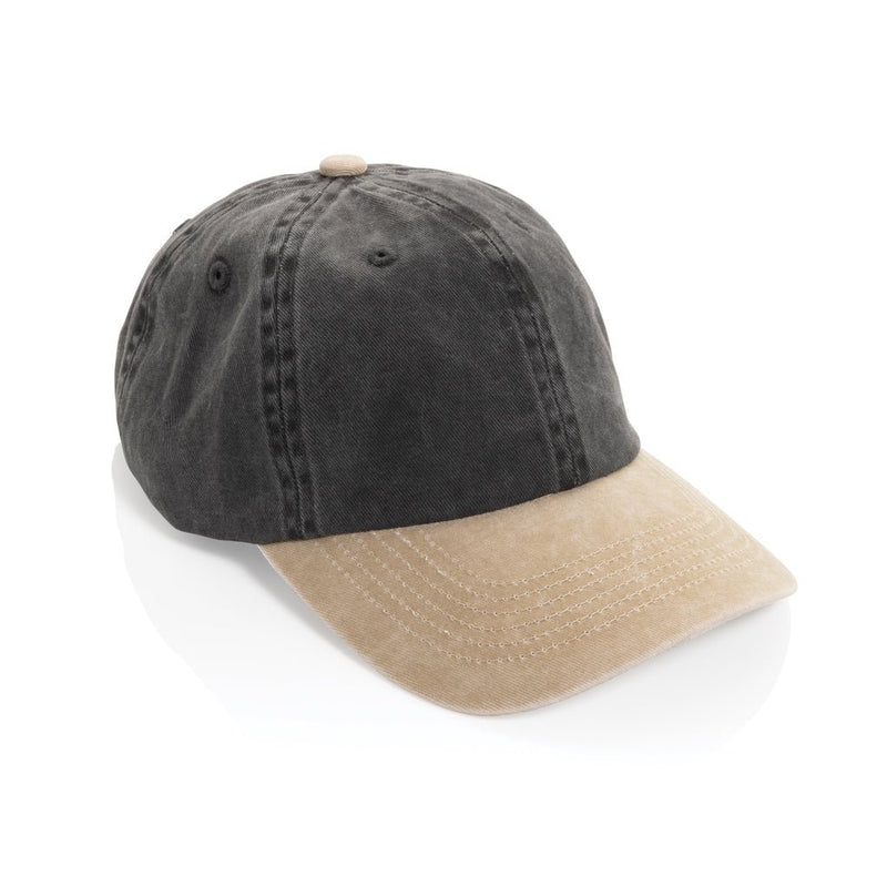 Load image into Gallery viewer, XD Xclusive BEAU AWARE™ washed 6-panel cotton twill cap in two-tone design, showing front view of stylish headwear.
