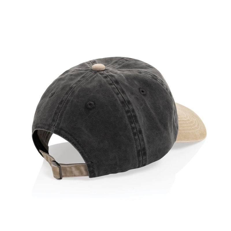 Load image into Gallery viewer, BEAU AWARE™ Washed 6 panel 270gsm cotton twill two tone cap - Custom Wood DesignsBeau Aware™ washed 6-panel two-tone cotton twill cap by XD Xclusive, featuring a classic headwear style in durable fabricHeadwearP453.1401Recycled cotton,rPETblack
