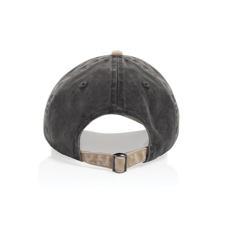 Load image into Gallery viewer, BEAU AWARE™ Washed 6 panel 270gsm cotton twill two tone cap - Custom Wood DesignsXD Xclusive BEAU AWARE™ washed 6-panel cotton twill two-tone cap, headwear with adjustable strap and stylish two-tone design.HeadwearP453.1401Recycled cotton,rPETblack
